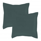 Lot de 2 taies d'oreillers Percale 65x65 anthracite
