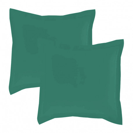 Lot de 2 taies d'oreillers Percale 65x65 céladon