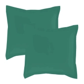 Lot de 2 taies d’oreiller percale 80 fils à volant plat - 100 % coton fibres longues, douceur premium, grand teint, Oeko-Tex