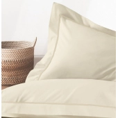Lot de 2 taies d’oreiller percale 80 fils à volant plat - 100 % coton fibres longues, douceur premium, grand teint, Oeko-Tex