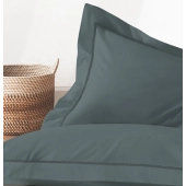 Lot de 2 taies d’oreiller percale 80 fils à volant plat - 100 % coton fibres longues, douceur premium, grand teint, Oeko-Tex