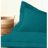 Ambiance lot de 2 taies d'oreillers Percale bleu canard