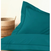 Lot de 2 taies d’oreiller percale 80 fils à volant plat - 100 % coton fibres longues, douceur premium, grand teint, Oeko-Tex