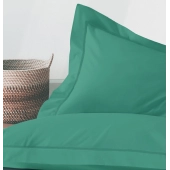Lot de 2 taies d’oreiller percale 80 fils à volant plat - 100 % coton fibres longues, douceur premium, grand teint, Oeko-Tex