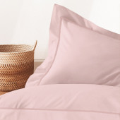 Ambiance lot de 2 taies d'oreillers Percale rose poudré