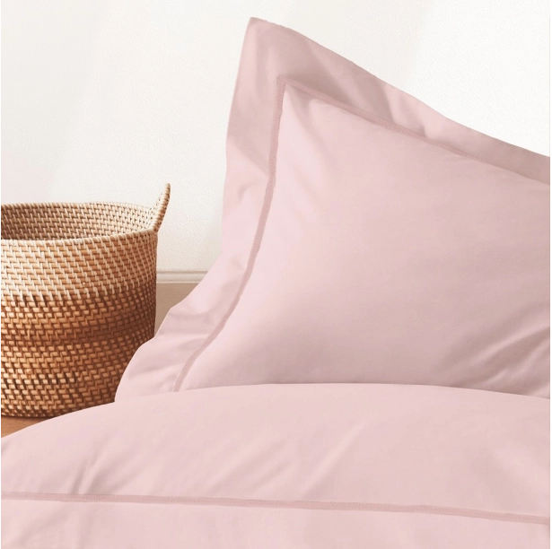 Lot de 2 taies d’oreiller percale 80 fils à volant plat - 100 % coton fibres longues, douceur premium, grand teint, Oeko-Tex