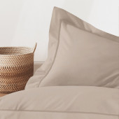 Ambiance lot de 2 taies d'oreillers Percale mastic