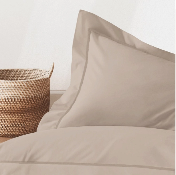 Lot de 2 taies d’oreiller percale 80 fils à volant plat - 100 % coton fibres longues, douceur premium, grand teint, Oeko-Tex