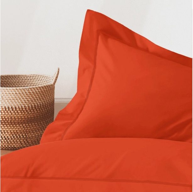 Lot de 2 taies d’oreiller percale 80 fils à volant plat - 100 % coton fibres longues, douceur premium, grand teint, Oeko-Tex