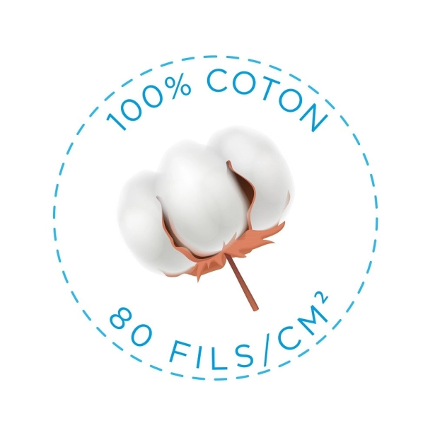 Lot de 2 taies d’oreiller percale 80 fils à volant plat - 100 % coton fibres longues, douceur premium, grand teint, Oeko-Tex