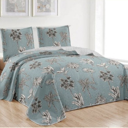 Couvre-lit Tropicale Bleu 220x240cm