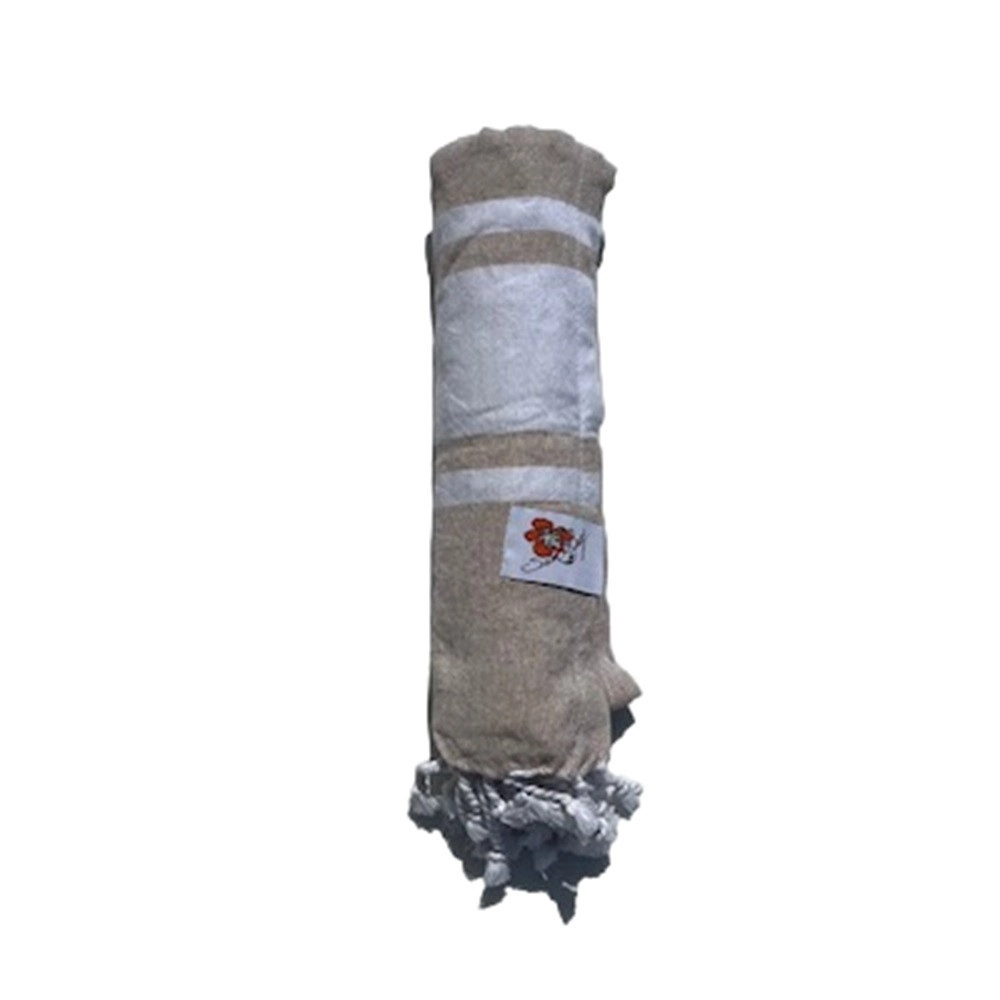 Foutas Taupe Blanco 90x170cm 100% coton