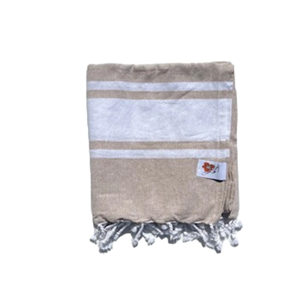 Foutas Taupe Blanco 90x170cm 100% coton