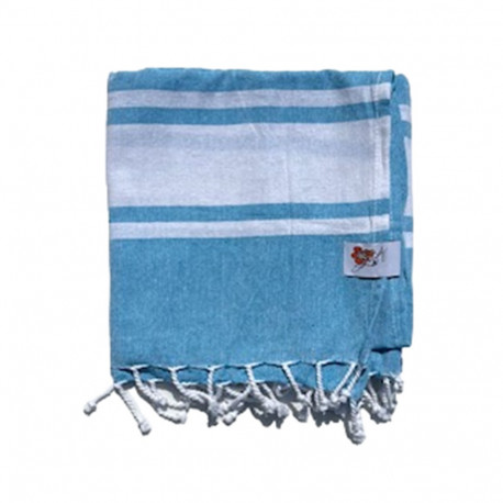 Foutas Turquesa Blanco 90x170 plié