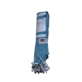 Foutas Turquesa Blanco 90x170cm 100% coton
