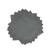 Nappe Brodée Gris Blanc 180x300 cm + 12 serviettes assorties
