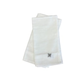 Nappe Brodée Monogramme Lin - 160x250 cm + 8 serviettes assorties