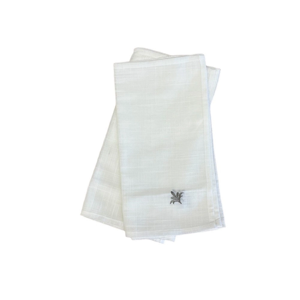 Nappe Brodée Monogramme Lin - 160x250 cm + 8 serviettes assorties