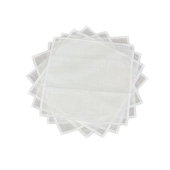 Nappe Brodée Blanc Gris - 160x250 cm + 8 serviettes assorties