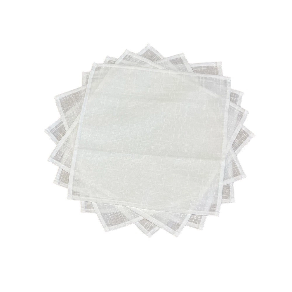Nappe Brodée Blanc Gris - 160x250 cm + 8 serviettes assorties