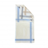 Lot de 6 Mouchoirs Fond Blanc Avec Lignes Colorées 100% coton 45x45cm couleur