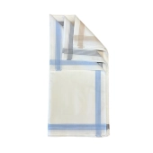 Lot de 6 mouchoirs blancs 45x45 cm avec bordures à rayures colorées - 100 % coton doux et résistants, idéal au quotidien