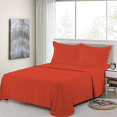 Parure de Draps 100% Percale de coton terracotta