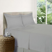 Parure de Draps Percale de coton gris clair