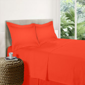 Parure de Draps Percale de coton terracotta
