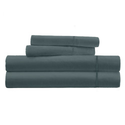 Parure de Draps percale de coton anthracite 4 pièces