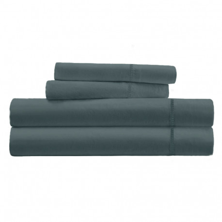 Parure de Draps percale de coton anthracite 4 pièces