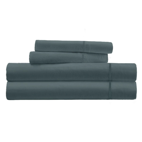 Parure de Draps percale de coton anthracite 4 pièces
