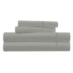 Parure de Draps percale de coton gris clair 4 pièces