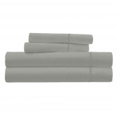 Parure de Draps percale de coton gris clair 4 pièces