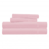 Parure de Draps percale de coton rose poudré 4 pièces