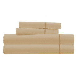 Parure de Draps percale de coton mastic 4 pièces
