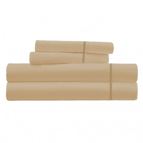 Parure de Draps percale de coton mastic 4 pièces
