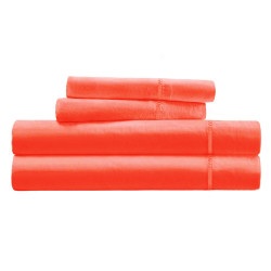 Parure de Draps percale de coton terracotta 4 pièces