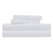 Parure de Draps percale de coton blanc 4 pièces