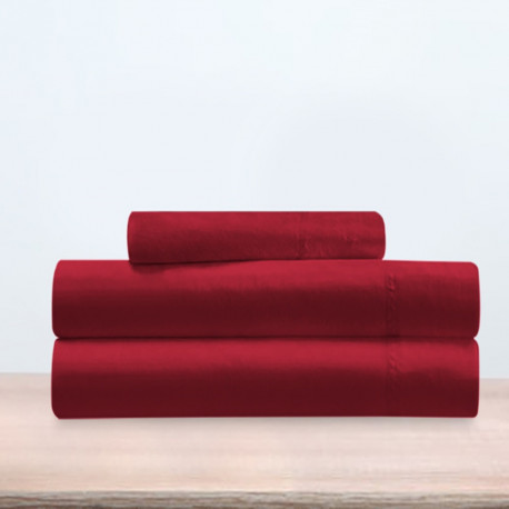 parure de draps nuit des vosges 3 pièces bordeaux