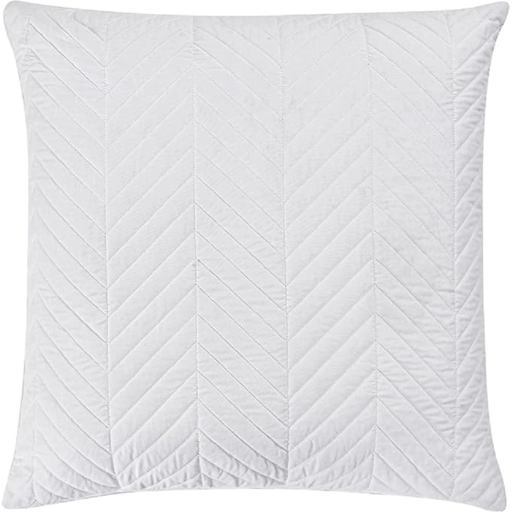 Couvre lit broderies géométriques blanc 180x240 cm - Boutis matelassé élégant pour lit 1 personne avec taie 65x65 cm