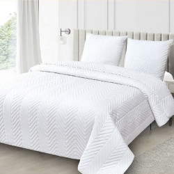 Couvre lit M23-6012 géométrique uni blanc