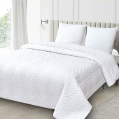 Couvre lit M23-6012 géométrique uni blanc