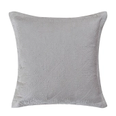 Couvre lit matelassé uni gris 250x260 cm + 2 taies 65x65 cm - Envelope percale de coton, boutis élégant grande dimension