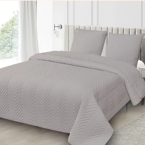 Couvre lit M23-6012 géométrique uni gris