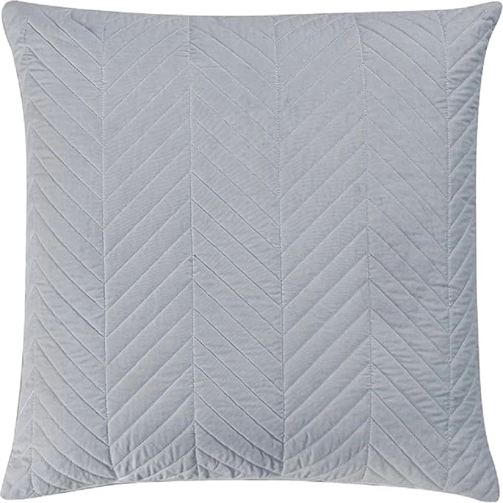Couvre lit gris 240x260 cm avec broderies géométriques + 2 taies 65x65 cm - Boutis grande dimension, microfibre douce