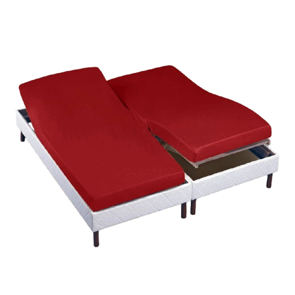 Drap Housse 2x80x200 cm Bordeaux TPR