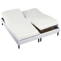 Drap housse 2x70x190 Blanc TPR