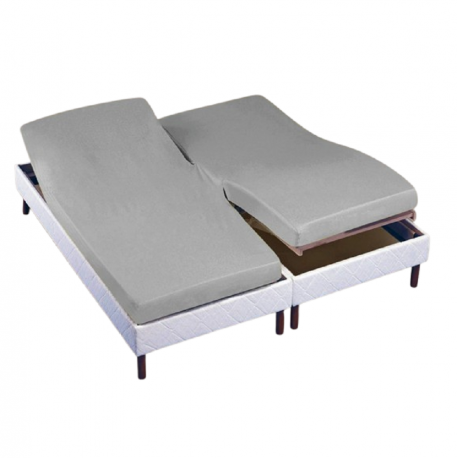 Drap housse 2x80x200 Gris Souris TPR