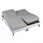 Drap housse 2x80x200 Gris Souris TPR